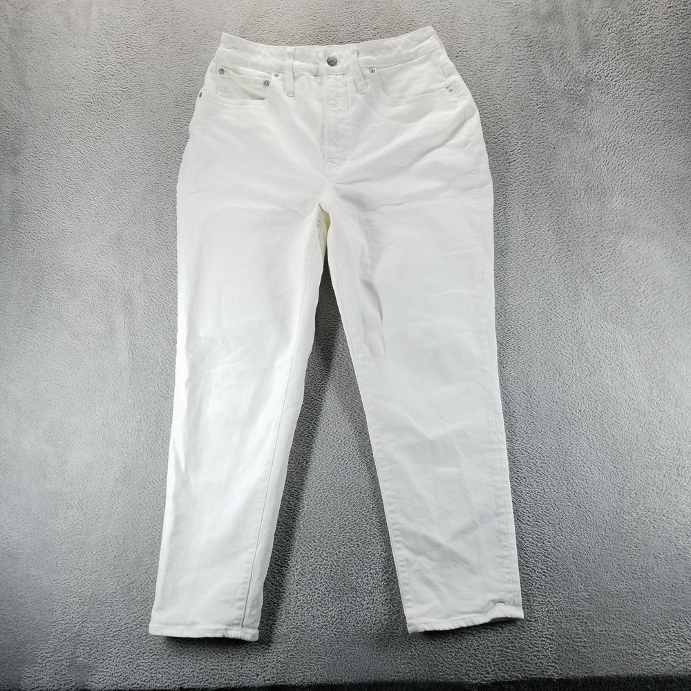 Madewell Jeans Womens 30 White The Curvy Perfect Vintage High Rise Straight Crop